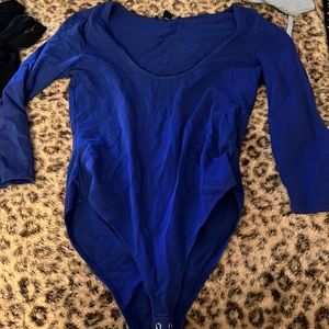 Blue body suit